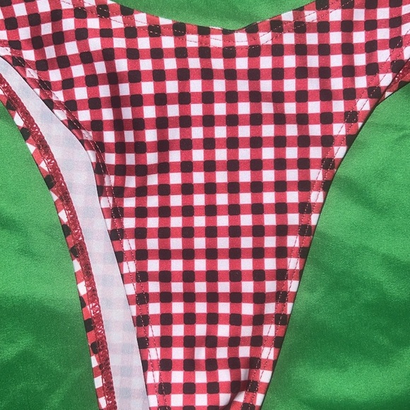 Red Gingham Bikini Set size Large - Picture 3 of 6